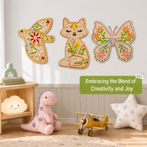 ชุดงานฝีมือสำหรับเด็ก ชุดปักลายบนแผ่นไม้ DIY สำหรับเด็กอายุ 3-5 6-8 ปี ชุดเย็บปักถักร้อยรูปสัตว์ไม้ ของขวัญสำหรับงานปาร์ตี้ - Product Image 4