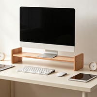 Maßgefertigter Massivholz-Monitorständer Ergonomischer Computerbildschirm-Schreibtischzubehör PC-Ablage Büro-Aufbewahrungsorganizer
