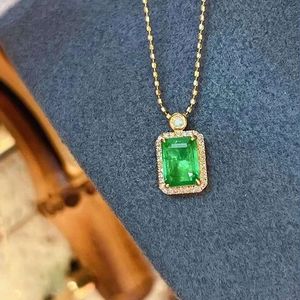 Pendentif en émeraude naturelle taillée en émeraude, or massif 18 carats, 1,0 ct, cadeaux de mariage pour femmes, Xinfly - Product Image 5