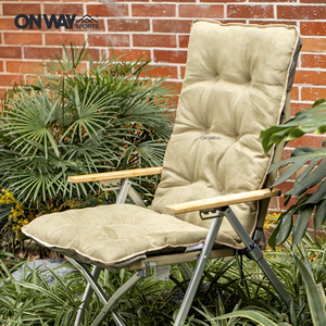 Chaise de camping inclinable réglable <span class=keywords><strong>4</strong></span> positions pour l'extérieur Chaise inclinable pliante avec coussin - Product Image 6