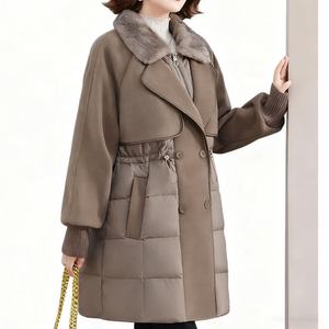 <span class=keywords><strong>Veste</strong></span> matelassée pour <span class=keywords><strong>femme</strong></span> Boying, longueur standard, hiver/automne, rembourrage en duvet de canard blanc, col en fausse <span class=keywords><strong>fourrure</strong></span>, fermeture éclair boutonnée, coupe-vent - Product Image 3