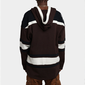 Sweat-shirt à capuche pour homme de haute qualité, coupé et cousu, style streetwear oversize à rayures, vente en gros d'usine - Product Image 5