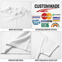 T-shirt en coton uni OEM 310 g/m² épais, col ras du cou essentiel, coupe ample et carrée, design de logo personnalisé, mode masculine