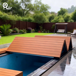 Couverture de piscine pliante en bois Water Crown avec ouverture automatique sécurisée, taille personnalisable pour une utilisation en extérieur et en intérieur - Product Image 3
