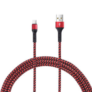 สายชาร์จเร็วแบบถักไนลอนสีแดงจีน ชนิด Type-C เป็น USB สำหรับ iPhone รองรับการชาร์จเร็ว 3A และการซิงค์ข้อมูล - Product Image 2