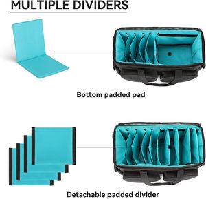 Large Capacity DJ Gig <b>Bag</b> Carry Case with Detachable <b>Dividers</b> and Storage Function Travel Storage <b>Bags</b> for Cables & Files - Product Image 5