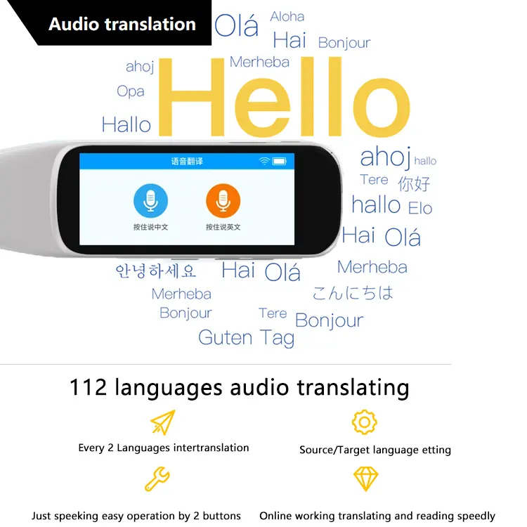 Oem Draagbare Scanner Vertaling Pen Multi Talen Scan Smart Vertaler Voice Vertaling Apparaat Voor Leren Onderwijs