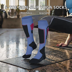 New Arrival 5 Toe Yoga <b>Socks</b> Women Knee High Boat Ankle Non Slip Dance <b>Grip</b> Pilates Professional Thin Winter Knitted Body - Product Image 2