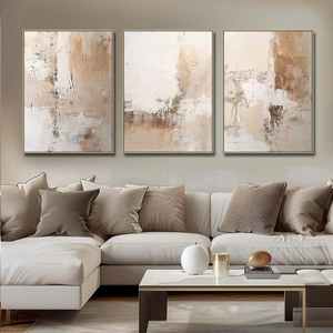 Dipinti Decorativi Minimalisti Originali Personalizzabili su Tela, Grandi Opere d'Arte Astratta Neutra per Soggiorno - Product Image 6