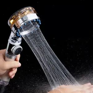 Handheld Turbo Fan Shower Propeller Driven Handheld Shower Head Filter 360 Degrees Rotating Shower Head