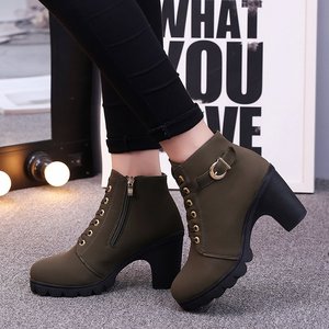 Wholesale Women's Zip Ankle <b>Boots</b> Faux Suede Leopard Pattern Breathable Autumn Winter 5cm - Product Image 2