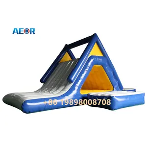 Hot sale Inflatable water park equipment inflatable water triangle slides floating water slide for kid and adult
