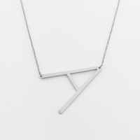 Lettre Charmes Pour La Fabrication De Bijoux Conception Simple Chaîne Collier Lettres Majuscules Un Pendentif Or Argent Bijoux