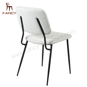 Chaises de ménage d'hôtel de restaurant simple contemporain de conception nordique chaises de salle à manger en cuir blanc d'unité centrale - Product Image 4