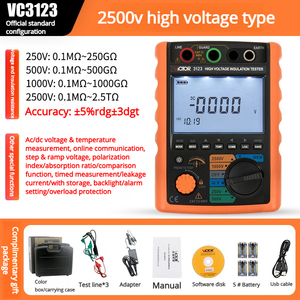 Megóhmetro Digital de Resistencia de Aislamiento <span class=keywords><strong>VICTOR</strong></span> VC3123, de Alto Voltaje - Product Image 5