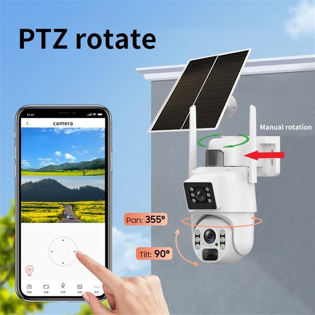 Wholesale V380 Pro Dual Lens Solar Security Camera 6MP Waterproof Outdoor Wireless Battery Powered CCTV Camera Bulk Order