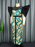 Robes élégantes de soirée pour femmes en patchwork de dentelle imprimée numériquement