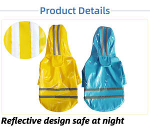 Veste de Pluie Réfléchissante et Écologique en PU pour Chien Doe Pet - Imperméable avec Capuche, Tailles S-<span class=keywords><strong>XL</strong></span>, Accessoire Extérieur pour Chiens - Product Image 5