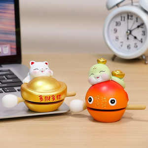 Resin Fortune Figurine <b>Set</b> With Animal Designs For <b>Desk</b> Decoration Chinese New Year Gift Multi Piece Package - Product Image 3