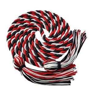 Vente en gros de <span class=keywords><strong>cordons</strong></span> d'honneur pour l'obtention d'un diplôme académique multicolore noir/rouge/blanc - Product Image 1