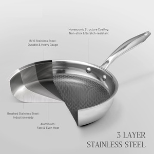 Tri-PLy Aço Inoxidável Antiaderente Pot Set Carote 9Pcs Aço Inoxidável Panelas Set Aquecimento Rápido com Tampas De Vidro - Product Image 3