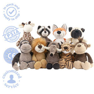 Âu yếm sở thú Safari rừng rừng động vật nhồi bông đồ chơi phổ biến Hoang Dã voi sư tử khỉ plushies đầy PP bông - Product Image 1