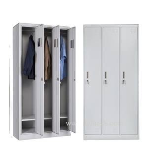 Armadio in Metallo Moderno a 2 <span class=keywords><strong>Ante</strong></span> con Serratura a Chiave Pieghevole per Camera da Letto Casa Palestra Officina - Product Image 5