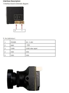 Caméra 1800TVL 1/2.7" WDR 145 °   Vision nocturne grand angle 5-40V 0,00001Lux Super WDR 5-40V pour drone FPV Freestyle RC - Product Image 6