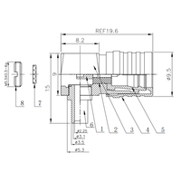 Connecteur coaxial QMA-JWB2 mâle à angle droit pour câble RG086 RG405, bonne performance