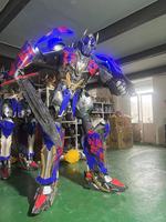 Robot LED Optimus Prime bleu, 2,7 m, en EVA, pour fêtes et mariages