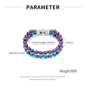 Mode Coloré Vélo Chaîne Bracelet En Acier Inoxydable Vélo Chaîne Bracelet Bracelet pour Hommes Femmes - Product Image 6