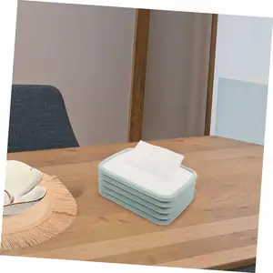 Silicone Folding Tissue Box Rectangular Collapsible Tissue Case Napkin Storage Holder For Bathroom Kitchen Car Office