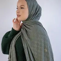 Dubai Cotton Jersey Hijab Scarves with Rhinestone for Muslim Women