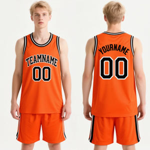 Último Modelo de Ropa de <span class=keywords><strong>Baloncesto</strong></span>, Diseño Simple, Color Naranja, Cuello Redondo, Sublimación España, Jersey de <span class=keywords><strong>Baloncesto</strong></span> Unisex Estilo USA - Product Image 1