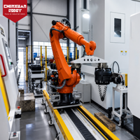 Ligne de production robotisée efficace pour tambours de frein, robot de manutention sur rail pour l'automatisation de l'usinage CNC des tambours de frein automobiles