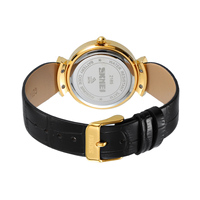 Nouvelle montre à quartz SKMEI 2165 pour femmes avec bracelet en cuir, étanche 3ATM, boîtier en alliage, aiguilles lumineuses, montre-bracelet tendance