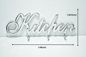 Modern Metal <b>Kitchen</b> Wall <b>Hooks</b> “Kitchen” Word Design Decorative Hanging Rack for Towels & Utensils for Export Price - Product Image 2