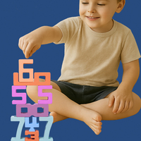 Blocs de construction en bois Montessori 3D colorés pour l'apprentissage précoce, jeu de puzzle cognitif d'équilibre, certifié CPC CE