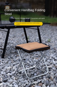Ultra-Light Aluminum <b>Mini</b> Pocket Camping Stool with Carry <b>Bag</b> Oxford Fabric Folding Seat Weighing Only - Product Image 5