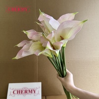 Fleur artificielle Calla Lily sur tige unique en EVA de haute qualité, idéale pour les arrangements de table et d'allée de réception de mariage