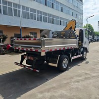 Petit camion grue à flèche articulée ISUZU de 3 tonnes et 5 tonnes, camion 4x4 avec grue pliante montée sur le véhicule et caisse de chargement en aluminium