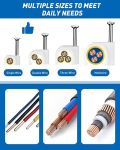Clips de <span class=keywords><strong>Cable</strong></span> Planos Resistentes Personalizados, <span class=keywords><strong>Grapas</strong></span> Cuadradas para Cables, Sujetadores de Cables para <span class=keywords><strong>Pared</strong></span>, Proveedor Directo de Fábrica, CE REACH - Product Image 6