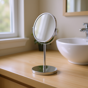 Cosmetic <b>Mirror</b> on Stand Metal 35cm 15cm <b>Silver</b> Magnification Vanity <b>Mirror</b> - Product Image 3