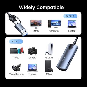 Tarjeta <span class=keywords><strong>de</strong></span> Captura <span class=keywords><strong>de</strong></span> Video HDMI 4K, Dispositivo <span class=keywords><strong>de</strong></span> Captura USB 3.0 Tipo C, <span class=keywords><strong>Grabador</strong></span> <span class=keywords><strong>de</strong></span> <span class=keywords><strong>Juegos</strong></span> <span class=keywords><strong>de</strong></span> Baja Latencia para Transmisión en Vivo, Grabación <span class=keywords><strong>de</strong></span> <span class=keywords><strong>Juegos</strong></span> <span class=keywords><strong>de</strong></span> <span class=keywords><strong>PC</strong></span> y Cámara - Product Image 5