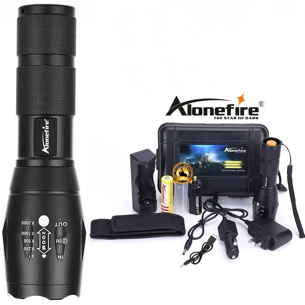 Alonefire G700 LED XML T6 Powerful Zoom Flashlight Aluminum Outdoor Household Torch Camping light AAA 18650 Rechargeable Battery
