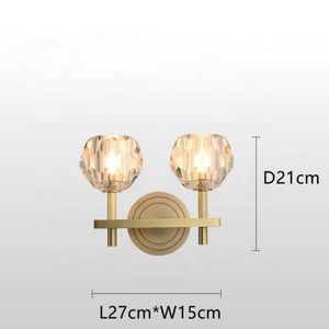 Nouveau Design Luminaire Moderne Maison Lumières Lampe led induction bulle cristal or extérieur applique murale 30x14x14cm - Product Image 5