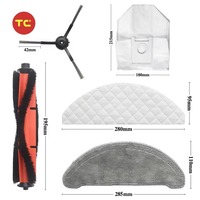 Kit d'accessoires pour aspirateur robot compatible avec Xiaomis Roidmi EVE Plus, brosse principale, brosse latérale, filtre, sac à poussière, pièces de rechange
