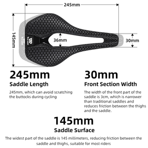 <span class=keywords><strong>Selle</strong></span> <span class=keywords><strong>de</strong></span> vélo simple <span class=keywords><strong>ultra</strong></span>-légère et <span class=keywords><strong>confortable</strong></span> en fibre <span class=keywords><strong>de</strong></span> carbone imprimée en 3D pour vélo <span class=keywords><strong>de</strong></span> route <span class=keywords><strong>VTT</strong></span> unisexe adultes - Product Image 4