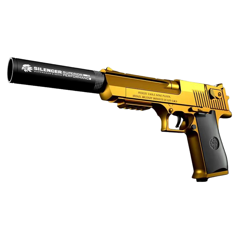 مسدس لعبة Golden Desert Eagle مسدس بقذيفة G-lock لإطلاق الرصاص الناعم للأطفال والبالغين