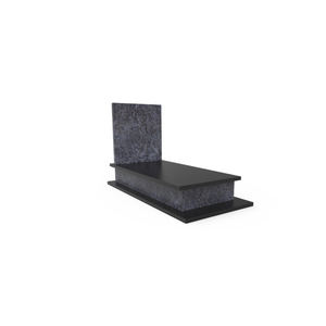 Stèle funéraire en granit personnalisée, simple et élégante, avec finition en pierre naturelle bleu marine et noir, modèle LST-078 - Product Image 1